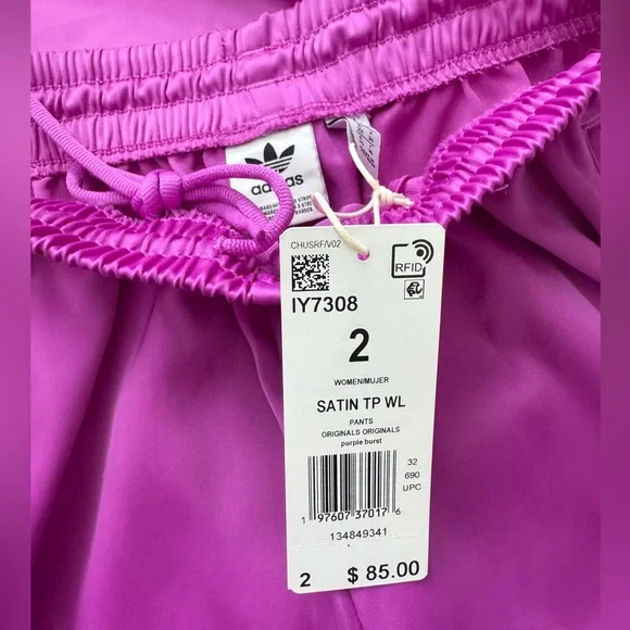 2pcs adidas Firebird Track Jacket and Wide leg Satin Pants Set - Picture 9 of 13